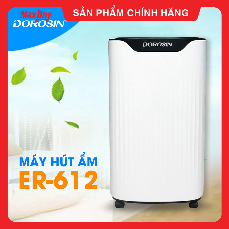 Máy hút ẩm gia dụng chính hãng Dorosin 612 hàng chính hãng (10-40m2)/Công suất hút ẩm 12 lít /ngày - Cảm biến điện tử thông minh - Độ ồn thấp