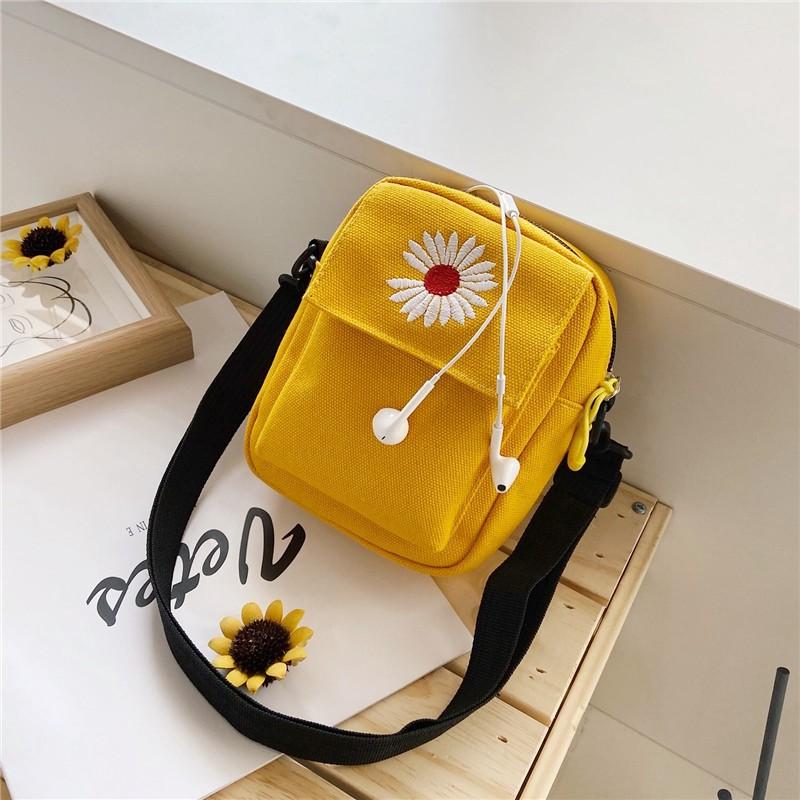 Túi tote bag đẹp vải bố trơn mềm đẹp giá rẻ họa tiết hoa cúc họa mi