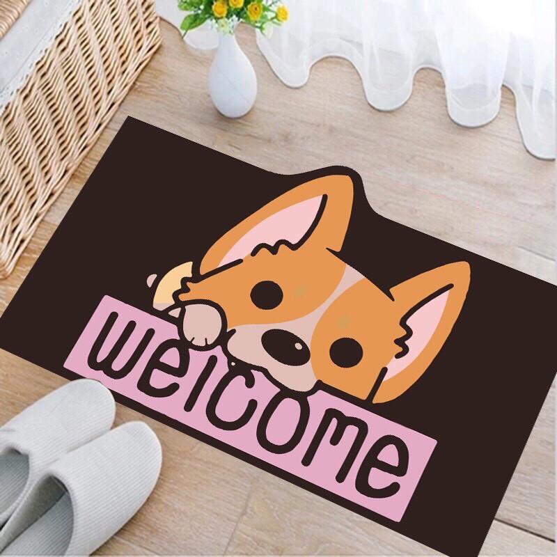 Thảm chùi Chân 3D Chống Trơn Trượt Hình Thú Đáng Yêu kích thước 40x60cm