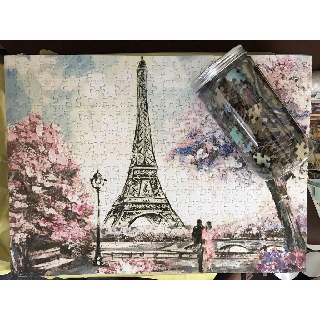 Tranh ghép hình Tini Puzzle 450 mảnh bằng giấy Romantic Pari - có nhận in theo yêu cầu tranh xếp hình 36x50