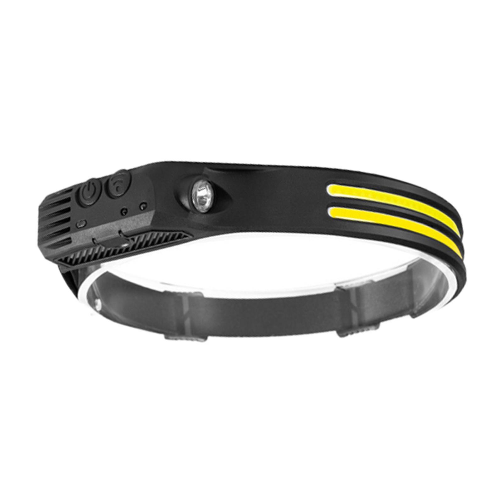 Waterproof LED Headlamp Broadbeam USB Flashlight for Running Jogging Climbing Emergency