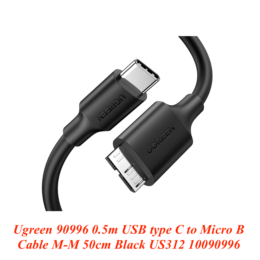 Ugreen UG90996US312TK 0.5M Màu Đen Cáp USB-C sang Micro B 3.0 - HÀNG CHÍNH HÃNG