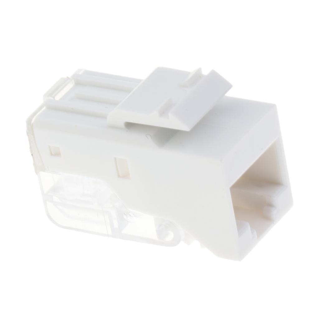 10 Chiếc CAT3 RJ11/12 Thông Tin Điện Thoại Âm Thanh Giọng Nói Móc Jack Mô Đun Trắng