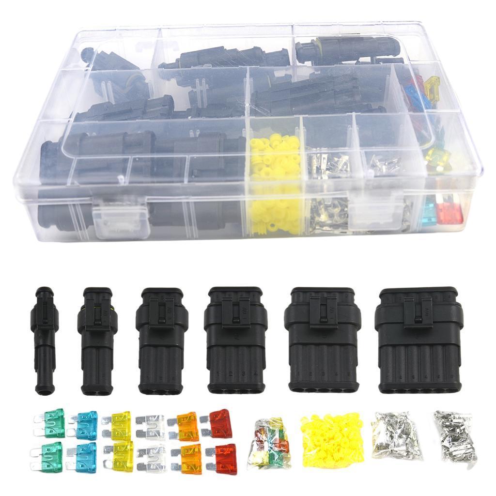 Wire connector plug kit Terminals Heat Shrink Blue Box