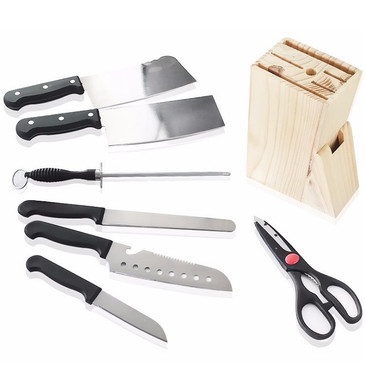 Bộ dao làm bếp 7 món có hộp đựng bằng gỗ