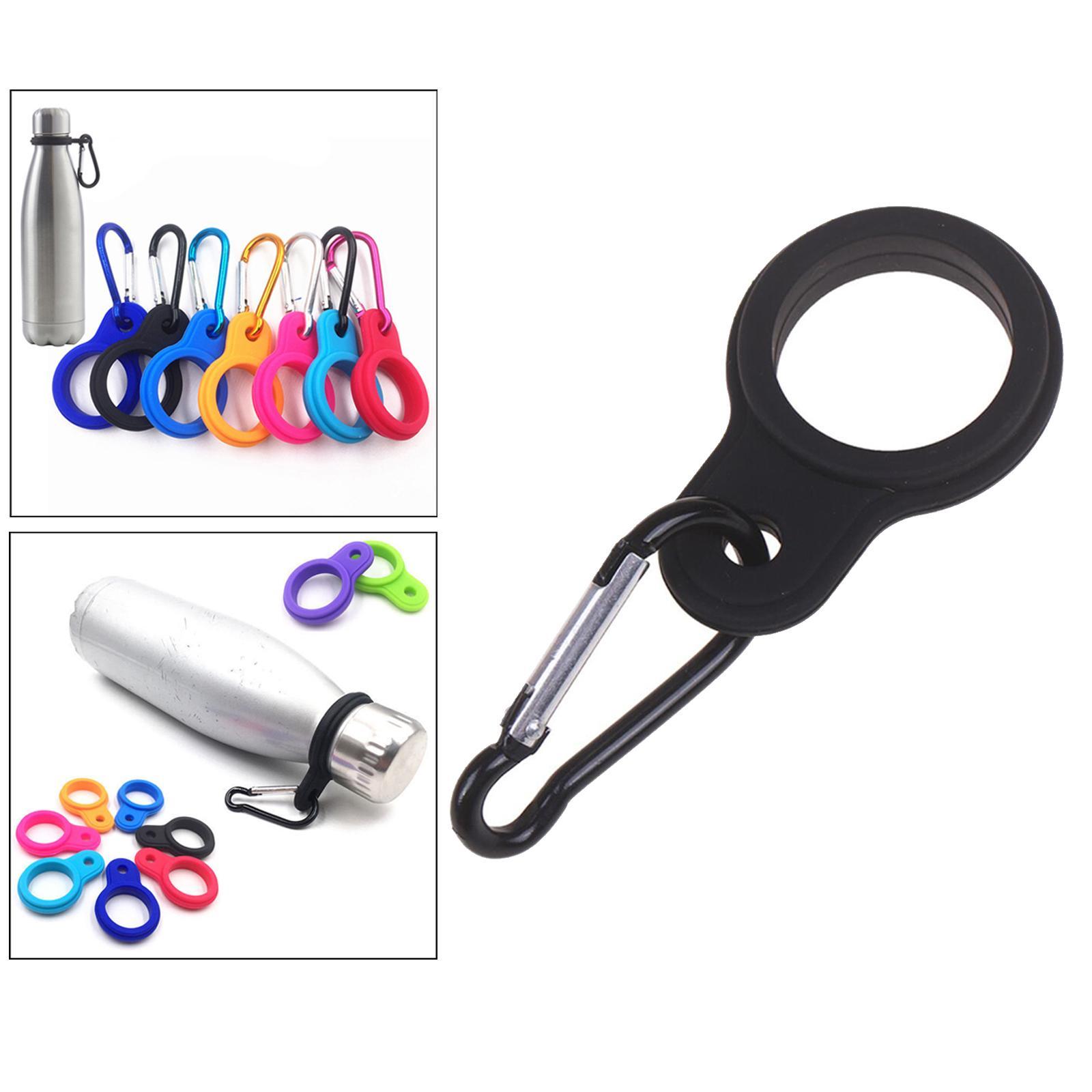 Water Bottle Holder Aluminum Carabiner Clip Fishing Outdoor Camping Black