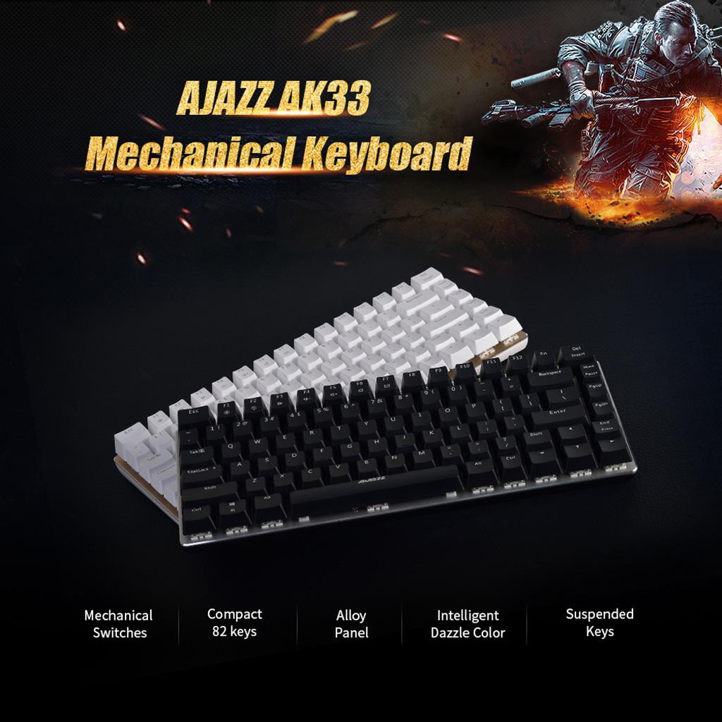 Mechanical Keyboard Portable 82 Keys Black Switches-Black Light