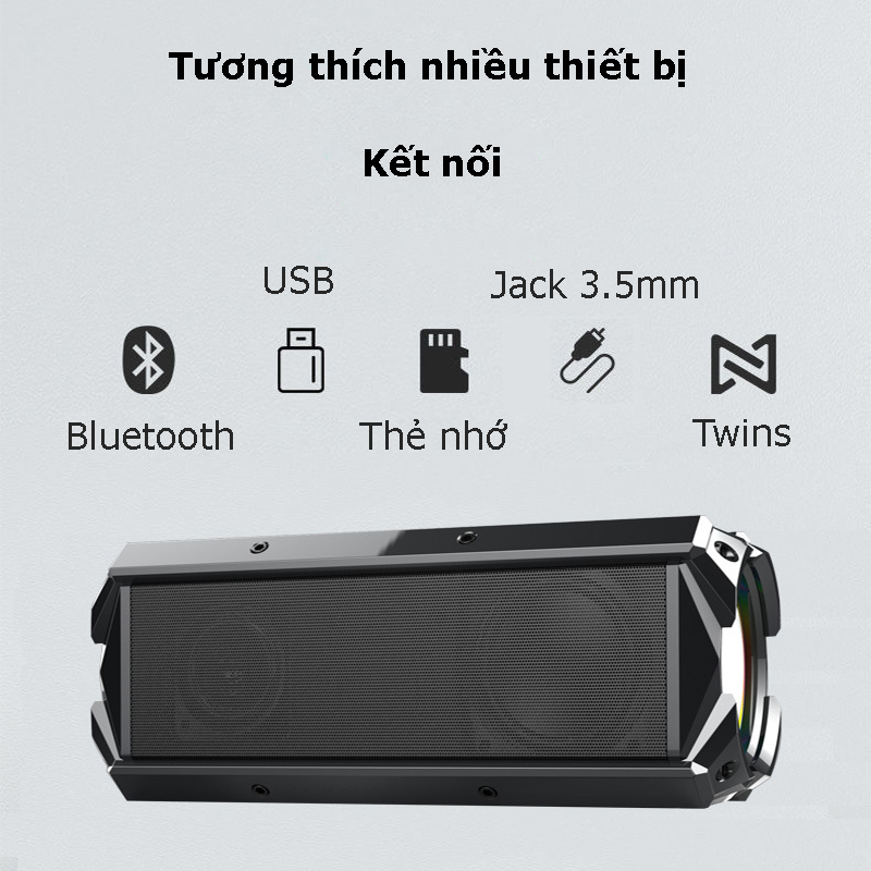 Loa Bluetooth nghe nhạc không dây 100W công suất lớn Super Bass có cổng usb, thẻ nhớ, line 3.5mm pin 10400MAH sạc Type C Chip DSP TWS lên 200W cao cấp Hàng Chính Hãng PKCB