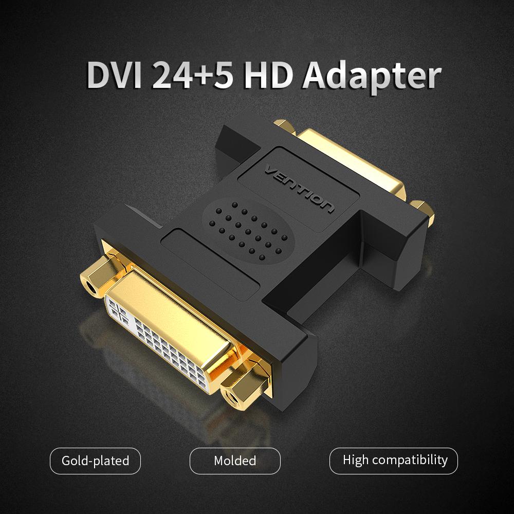 VENTION DVI Male to Female Adapter DVI24+5 Male to Female HD 1080P Converter Gold-plated Interface PVC Exterior