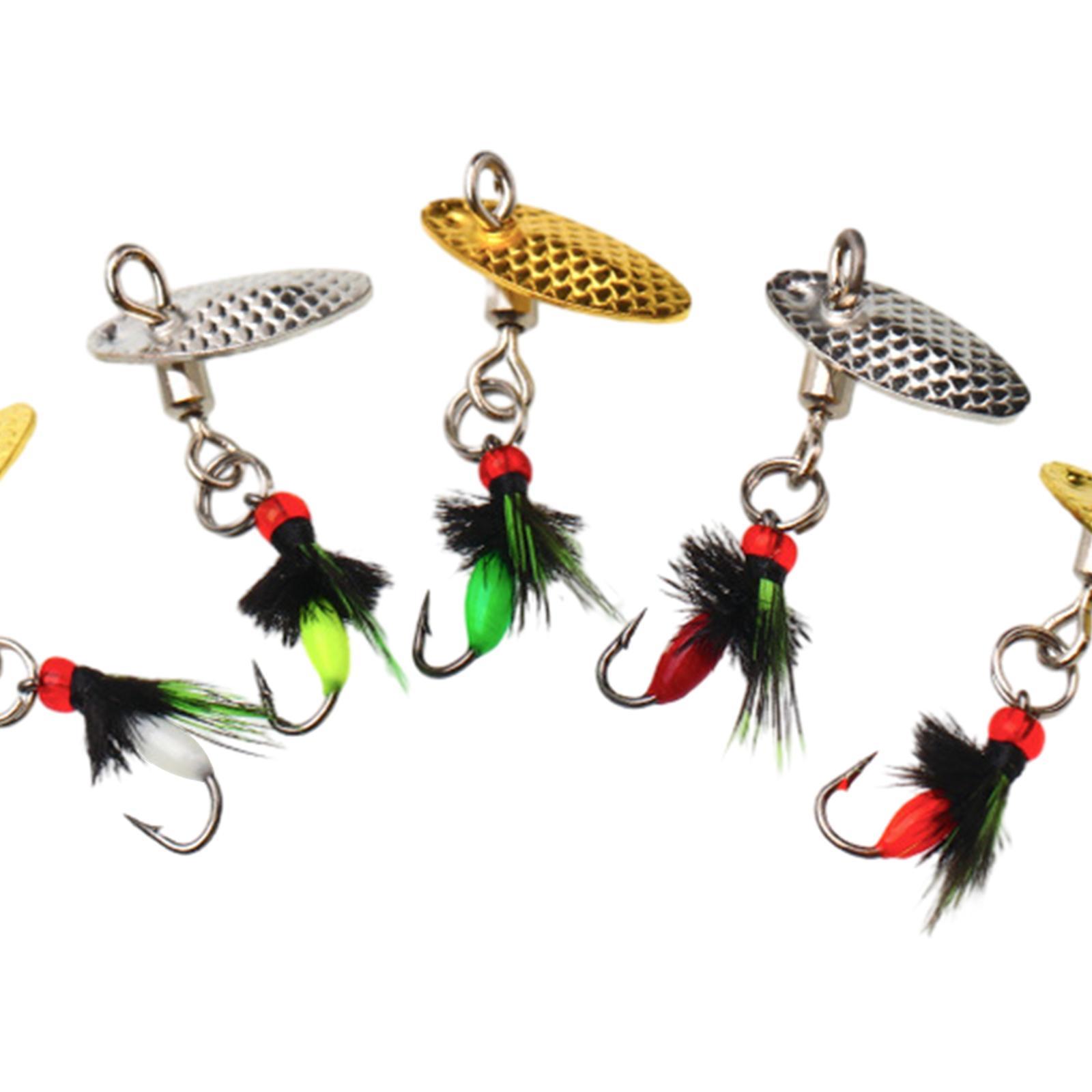 5Pcs Fishing Lures Spinnerbait, Bass Fishing Lures Set, Fishing Tackle with Box, Hard Metal Spinnerbaits for Walleye Salmon