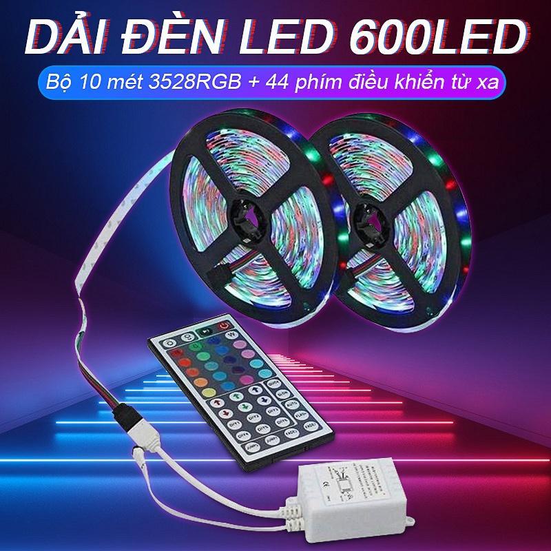 Dây Đèn LED 600 Bóng RGB Dài 10m Kèm Điều Khiển Từ Xa Trang Trí Phòng Ngủ