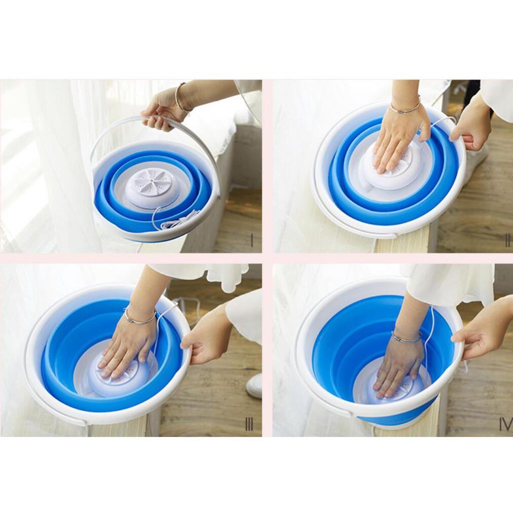 Foldable USB Ultrasonic Washing Machine Clothes Cleaner For Home Travel