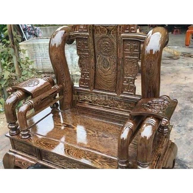 bộ bàn ghế phòng khách tần thủy hoàng gỗ mun đuôi công tay 12