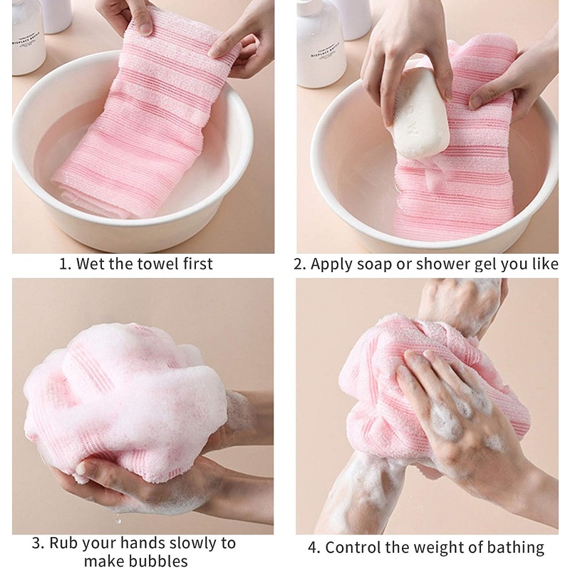 Khăn tắm kì lưng Yokozuna Pururun 20x95cm - Made in Japan