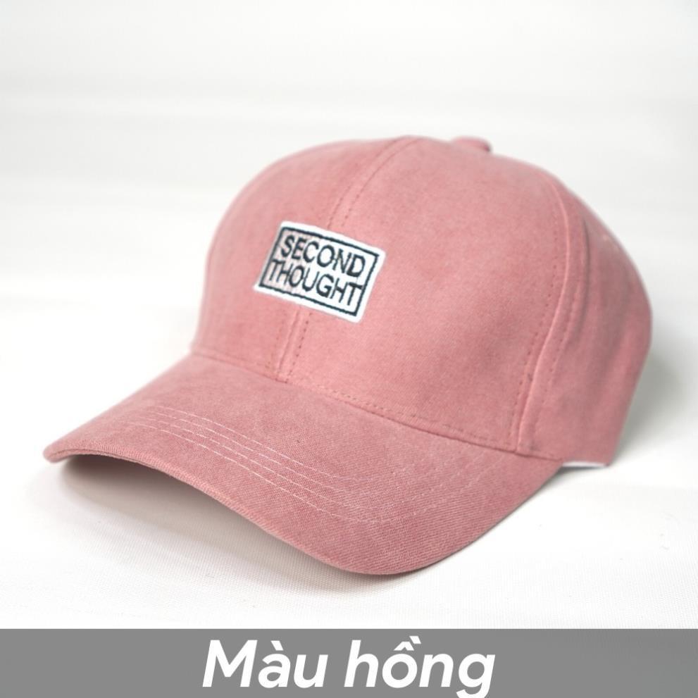 Mũ lưỡi trai Nón kết thêu chữ SECOND THOUGHT phong cách Ulzzang form unisex nam nữ