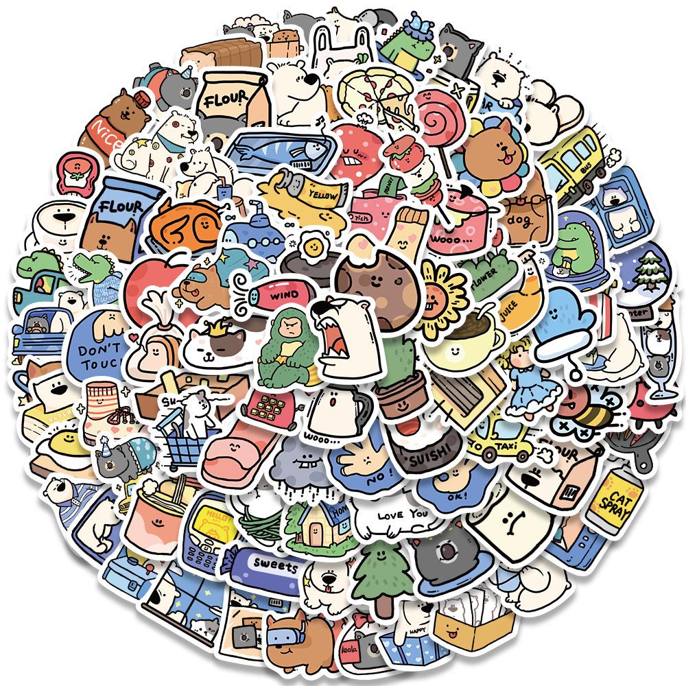 Sticker khách sạn động vật hoạt hình cute trang trí mũ bảo hiểm,guitar,ukulele,điện thoại,sổ tay,laptop-mẫu S78