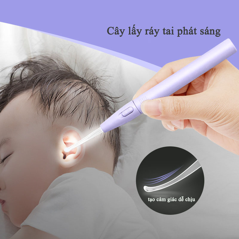 Bộ Lấy Ráy Tai Chăm Sóc Cá Nhân 3 Món KUNBE Có Đèn LED, Sử Dụng Tiện Lợi, An Toàn Cho Bé Và Gia Đình