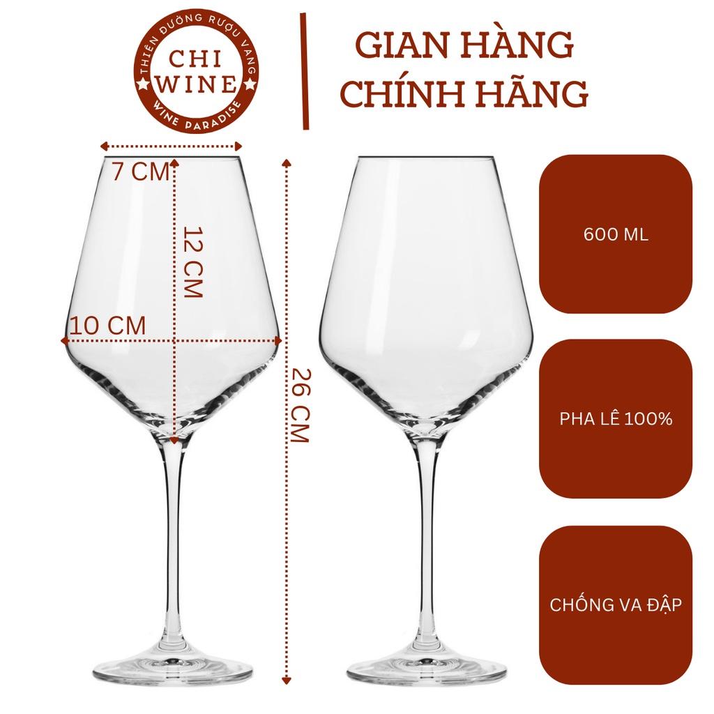 Combo 2 ly rượu vang pha lê cao cấp dung tích 600 ml