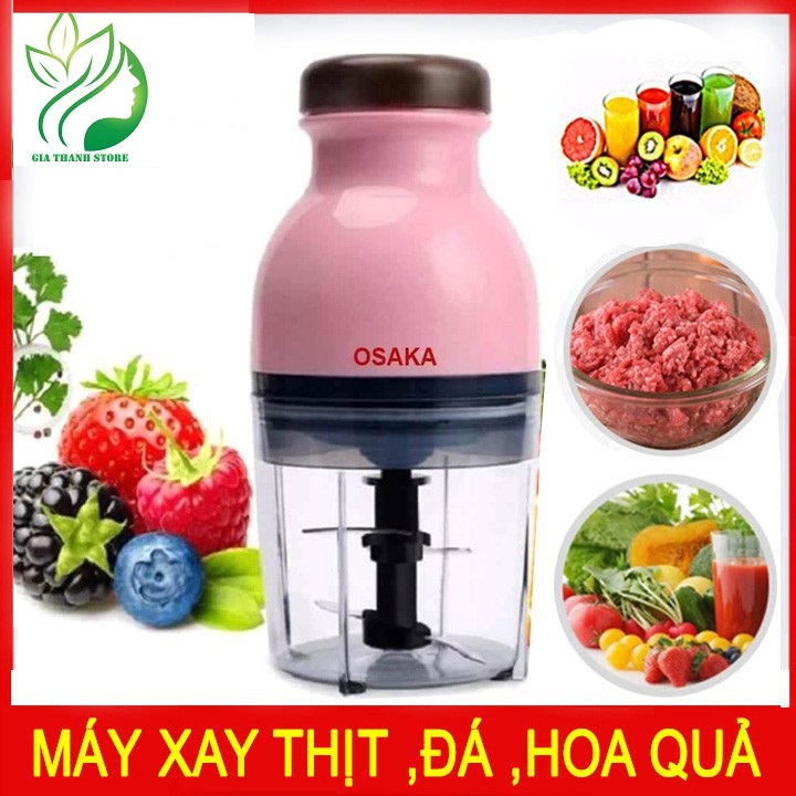 Máy Xay Sinh Tố Mini Cầm Tay 2 Lưỡi Osaka Dùng Để Xay Thịt Xay Hoa Quả Xay Cháo Cho Bé Yêu Đa Năng Tiện Dụng Nhỏ Gọn - Hàng Chất Lượng