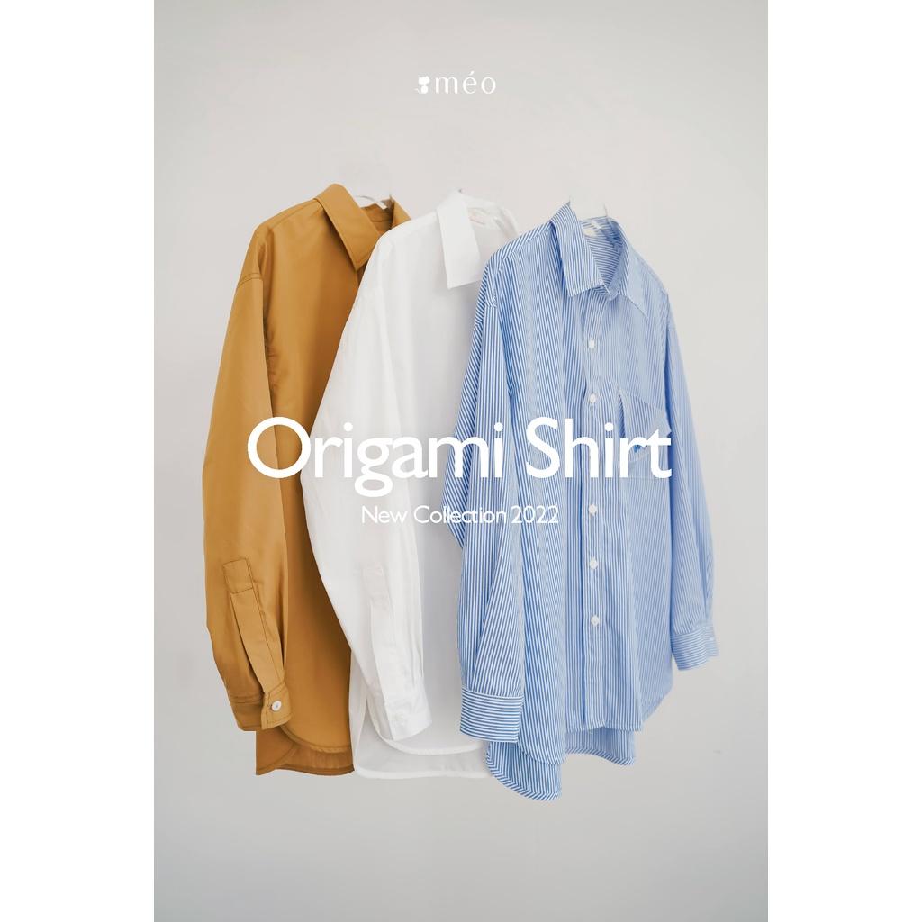 Áo sơ mi công sở nữ Méo shop phong cách cá tính dài tay form rộng Origami