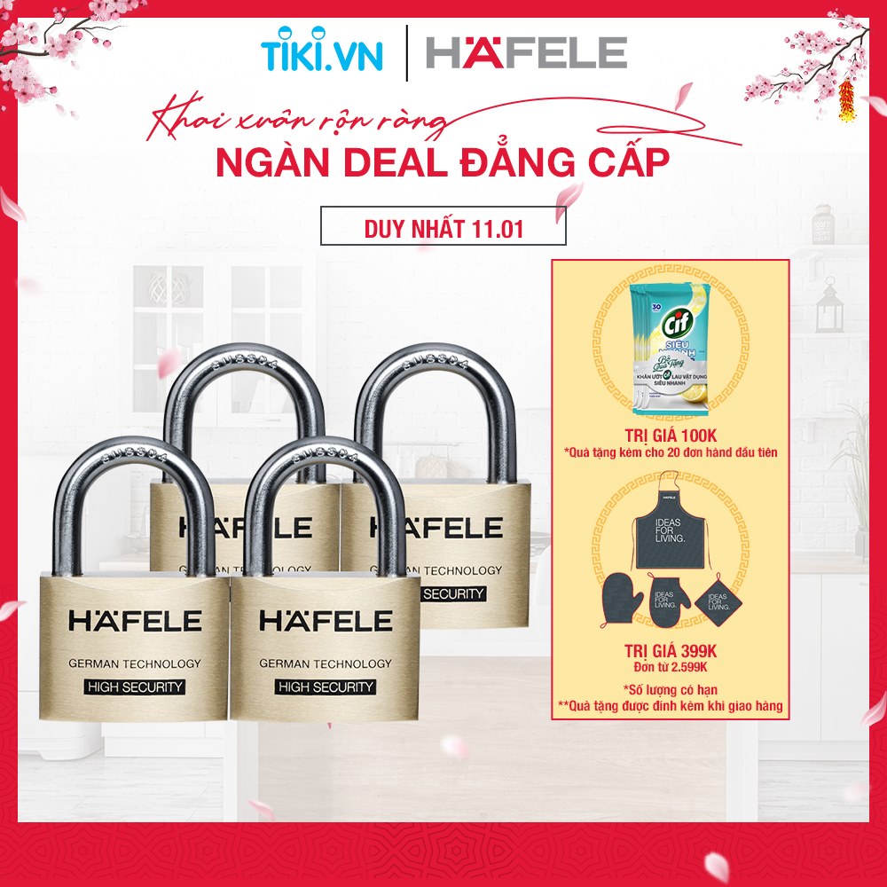 Bộ 4 ổ khoá Keyed Alike Hafele - 482.01.976 (Hàng chính hãng)