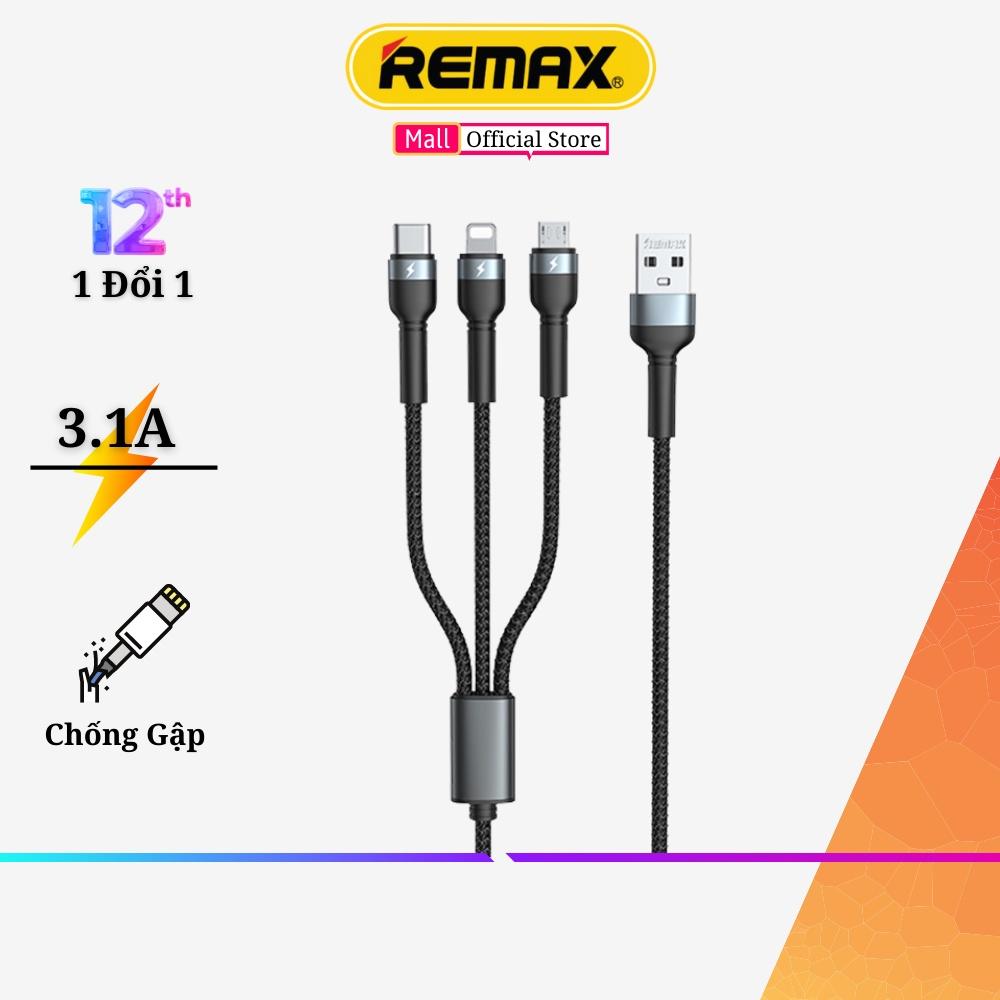 Cáp sạc nhanh 3.1A đa năng 3 trong 1 Remax RC-124th - Cáp sạc đa năng 3 đầu Hàng Chính Hãng Remax