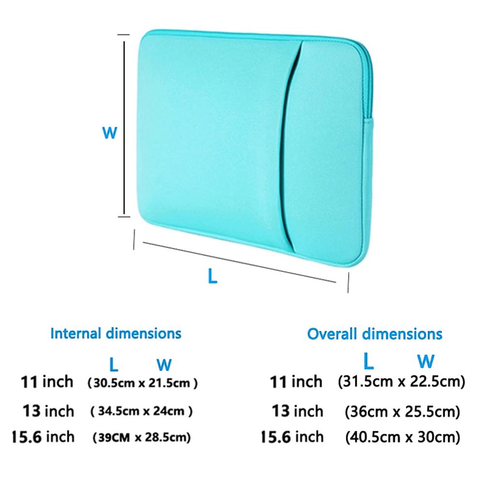 11 13 15.6 16 Inch Laptop Xách Tay Dành Cho Macbook Air Pro Matebook Retina Dành Cho Xiaomi Huawei HP Dell Máy Tính Bảng tay Áo Phối Túi