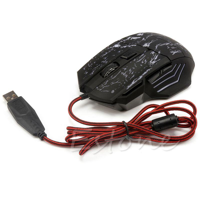 Chuột Chơi Game Có Dây 7 Nút Bấm Có Đèn Led H.S.V 5500 Dpi