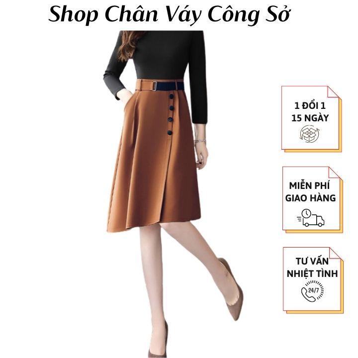 Chân Váy Nữ Xòe Xếp Ly Có Túi Tiện Lợi Dễ Mix Các Kiểu Áo Khác Nhau Thanh Lịch Sang Trọng Nơi Công Sở Văn Phòng CV0021