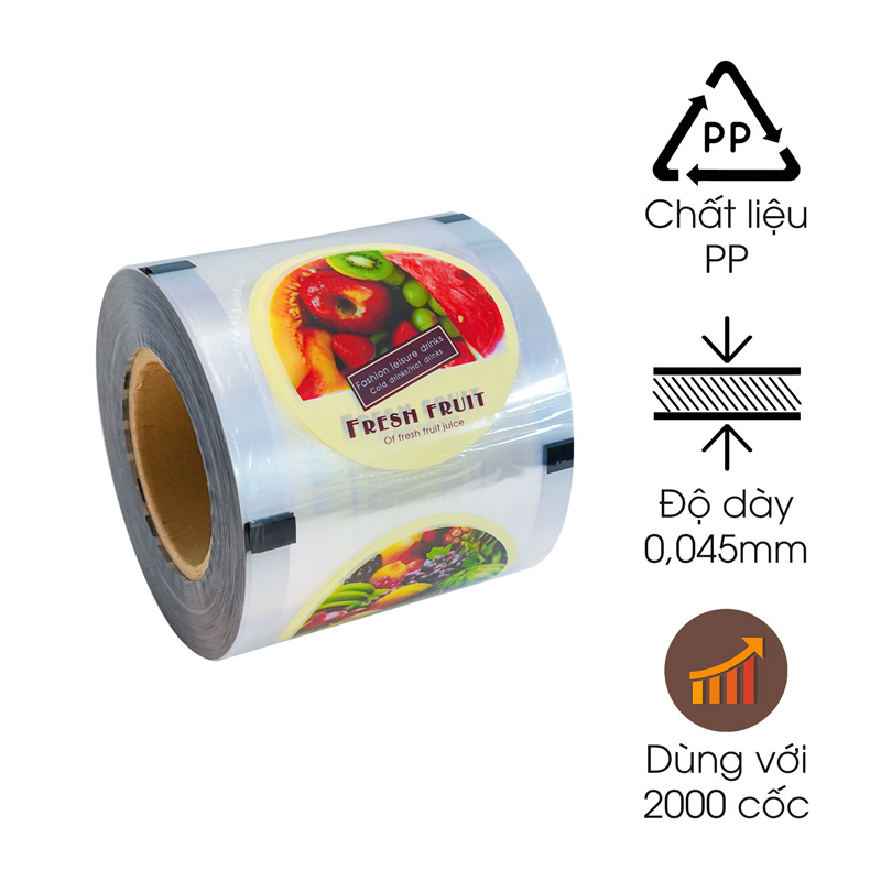 Cuộn màng ép ly nhựa, máy dập cốc 2000 ly trà sữa NEWSUN