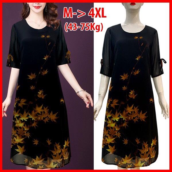 ️ ĐẦM TRUNG NIÊN ️ DÁNG SUÔNG GIẤU BỤNG CHO MẸ U50 U60, ĐẦM TRUNG NIÊN IN HOA SANG TRỌNG TRẺ TRUNG
