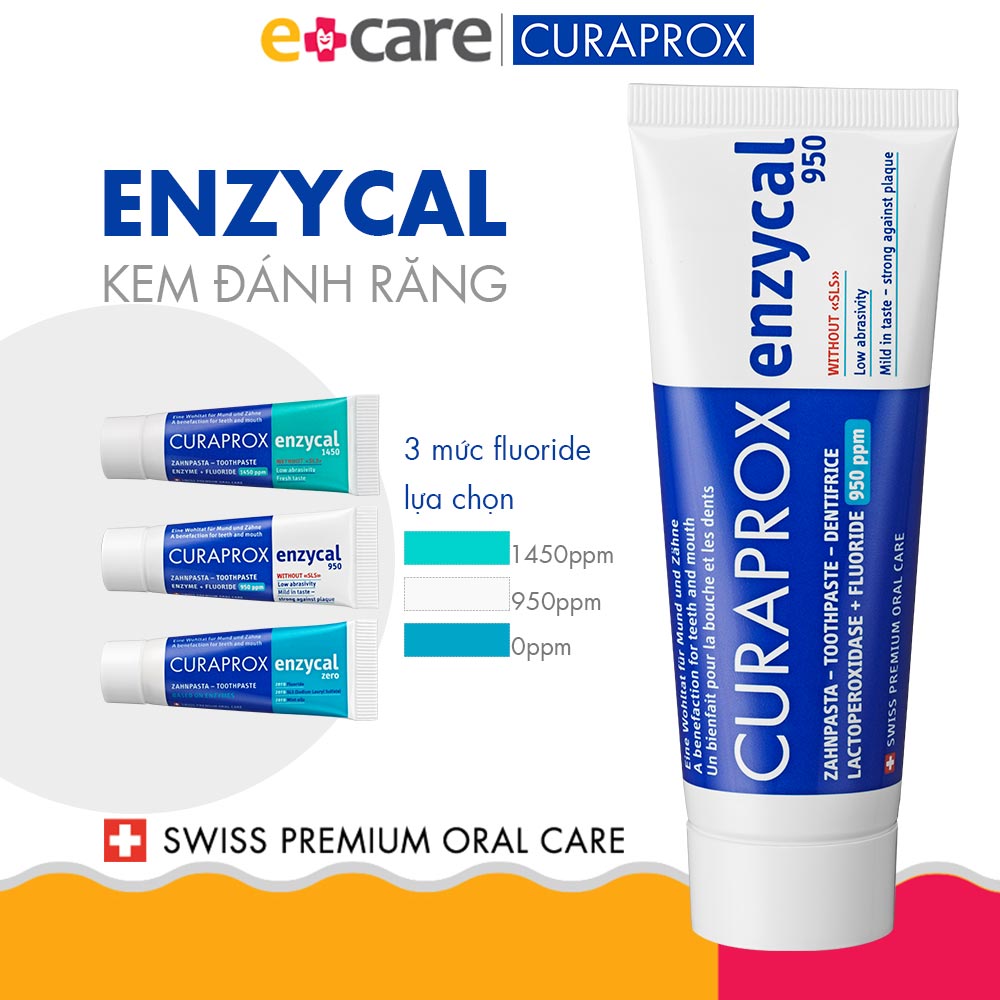 Kem đánh răng Curaprox Enzycal 950ppm 75ml