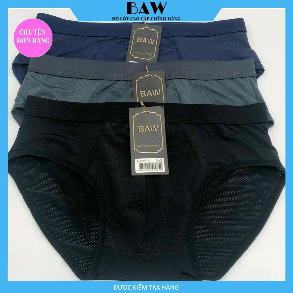 Quần Lót Nam sợi thun lạnh thông hơi kháng khuẩn, Quần Sịp Nam co giãn 4 chiều thấm hút mồ hôi cực tốt thương hiệu BAW  NT7987