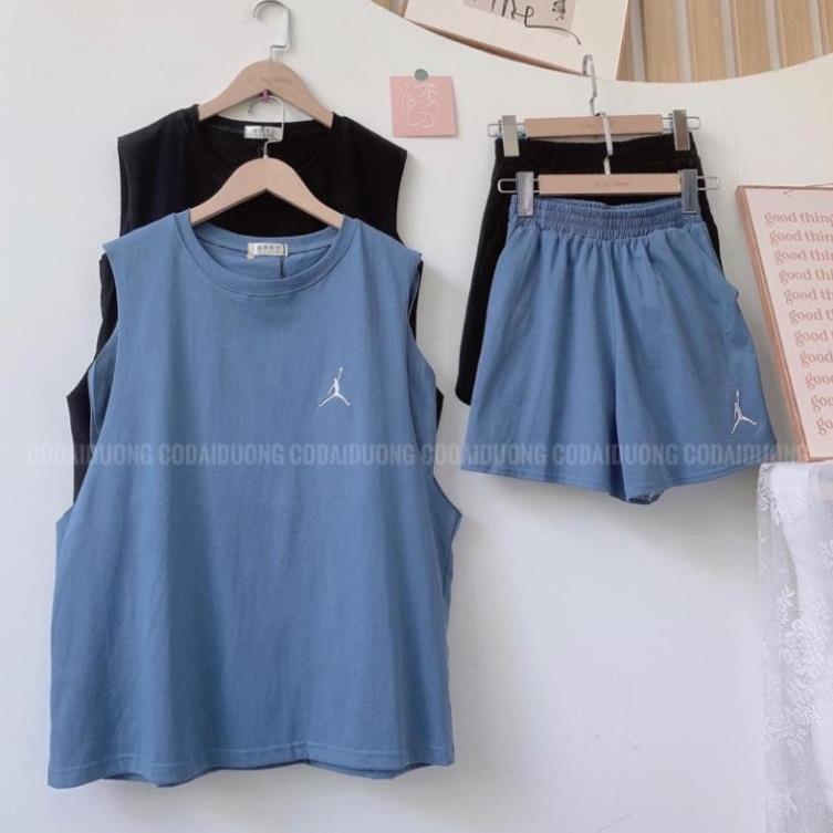 Bộ Tanktop Thêu Ngực - Set Thể Thao 3 Lỗ (video + ảnh thật) Basic