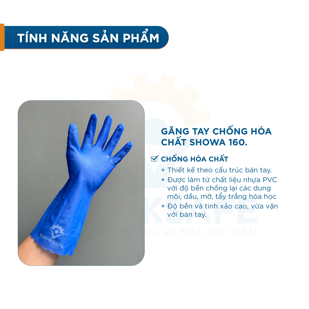 Găng tay chịu dầu Showa 160, bao tay cao su chống hóa chất, chuyên dùng thao tác sửa chữa máy móc, thao tác cơ khí