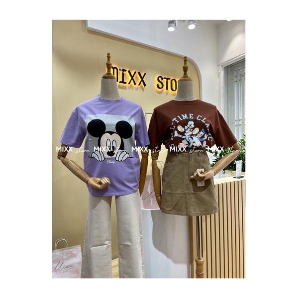 Áo Thun Nữ Mickey 2 mặt chất thun đanh mịn phom suông rộng thời trang