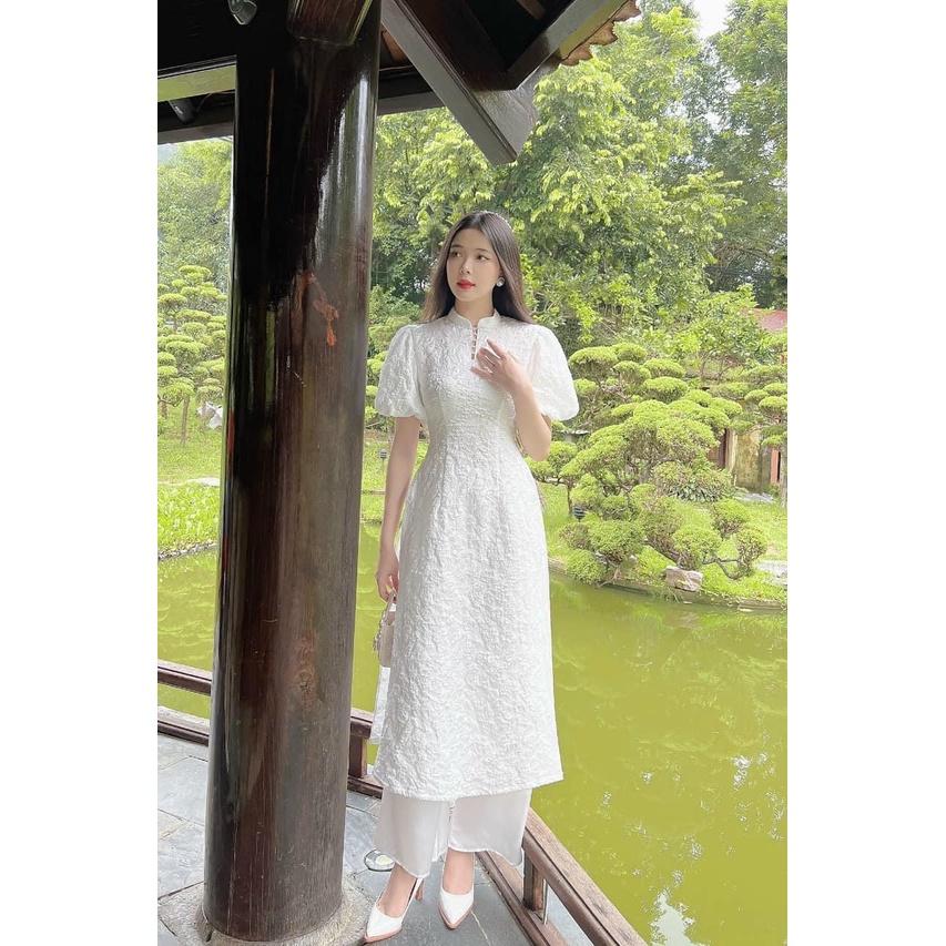 Sét Áo Dài Gấm Tay Phồng Cực Xinh - YUME Y0652
