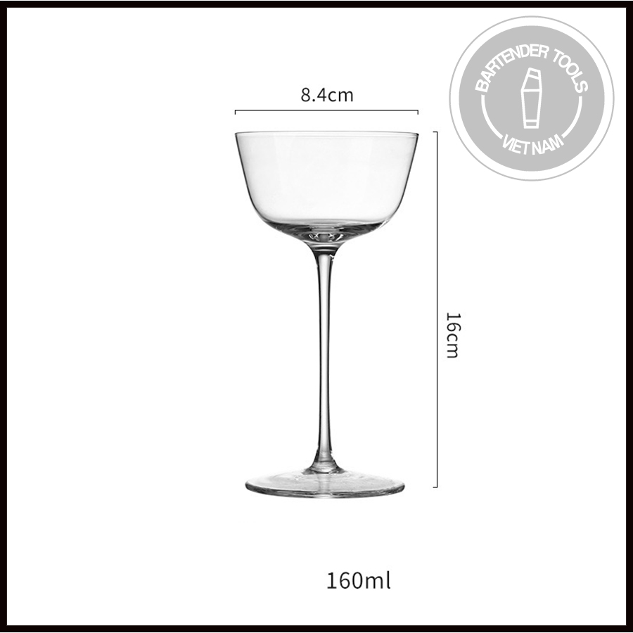 Cocktail glass - Ly cocktail thủy tinh miệng xòe đứng (BG58)
