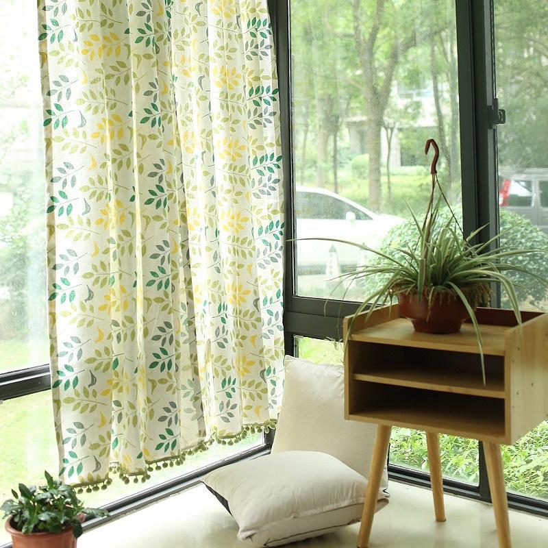 Vải Bố Vải Canvas Decor Trang Trí May Rèm Làm Khăn Bàn Hoạ Tiết Nhánh Lá Và  - NHÁNH LÁ