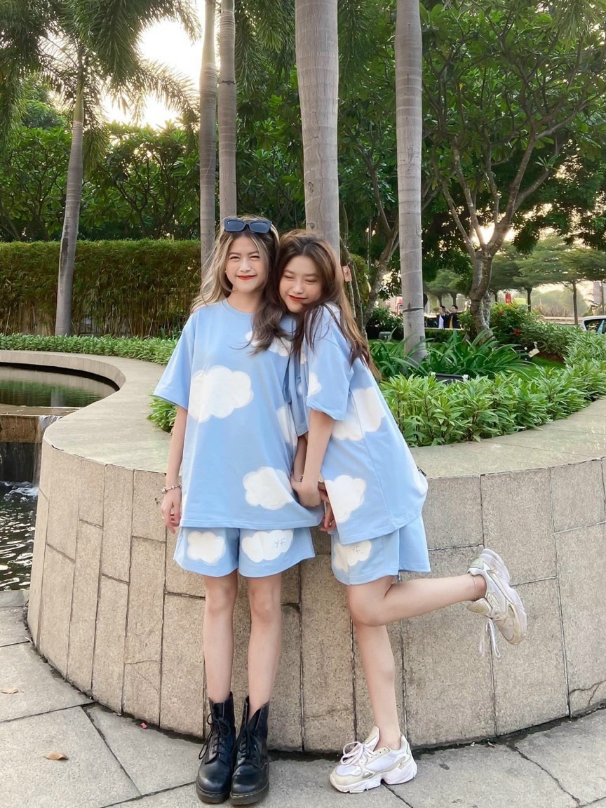 Set đồ bộ đám mây Ulzzang, BỘ ĐỒ NỮ BỘ ĐỒ MẶC NHÀ NỮ , ĐỒ BỘ THUN NỮ, đồ bộ thể thao, set bộ đồ unisex phong cách hàn quốc, Set Đồ Thể Thao 2 Món Thời Trang Mùa Hè Cho Nam Nữ, Set đồ bộ chất thun cotton co giản