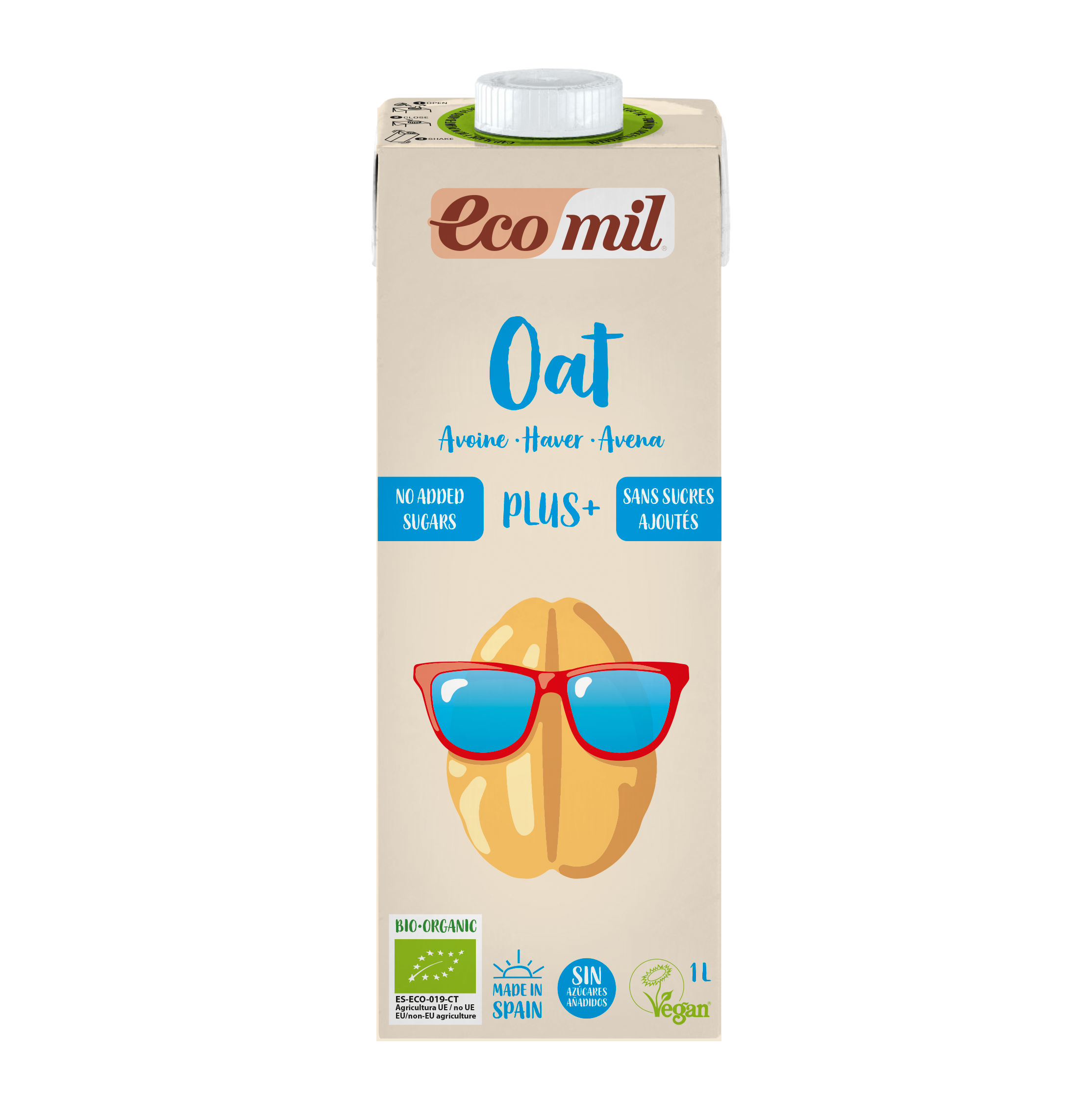 Sữa Yến Mạch Không Thêm Đường Hữu Cơ Ecomil  - Ecomil Oat No Added Sugar Plus Bio