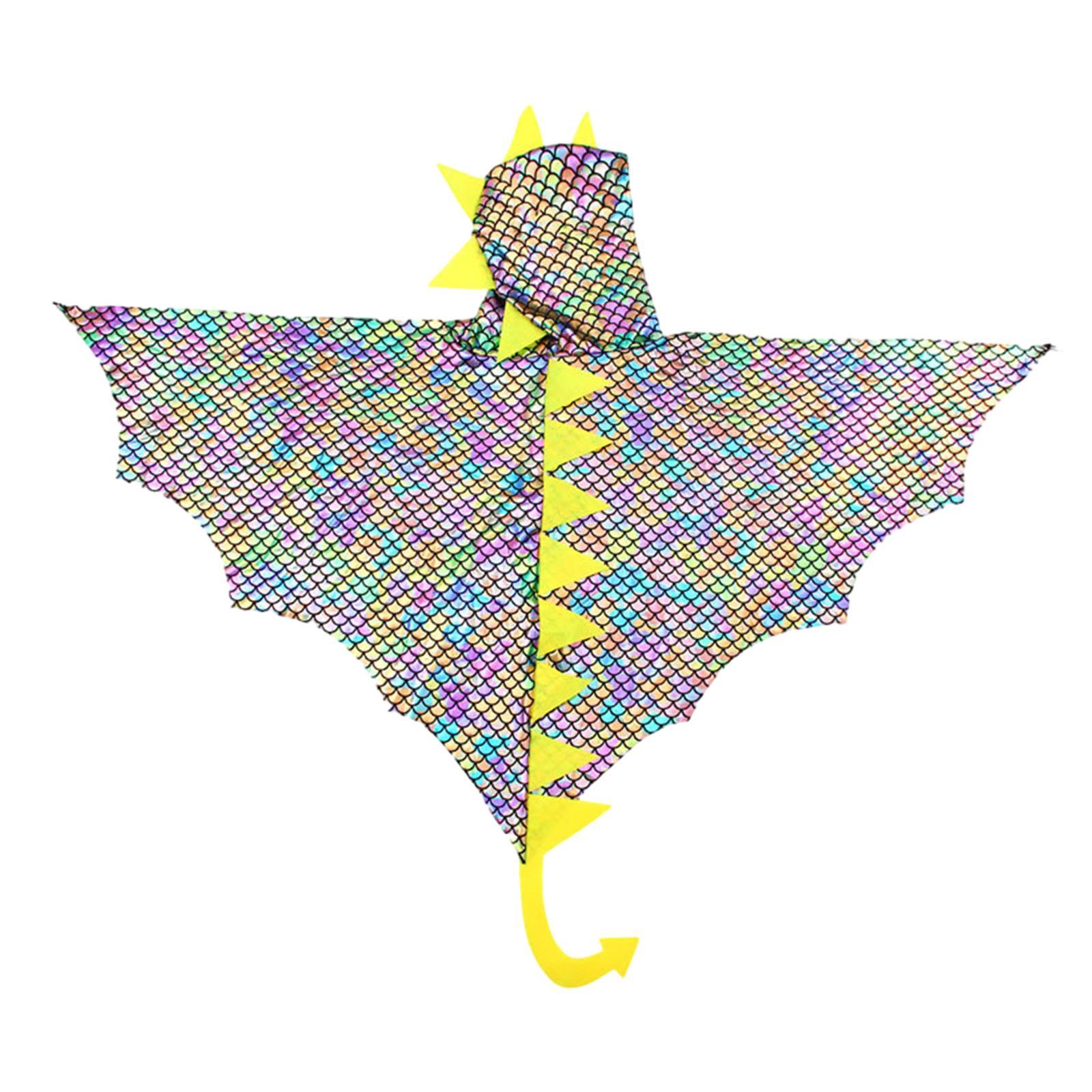 Halloween Dinosaur Costume Dragon Hood Cloak Coat Kids Dinosaur Cape Cosplay Outfit for Carnival Children Medieval Masquerade