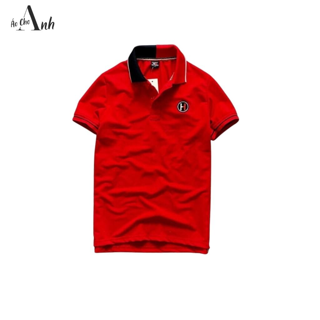 Áo thun nam cổ bẻ ngắn tay in logo chữ H thun cotton xuất xịn cực đẹp chuẩn form , sang trọng - A014