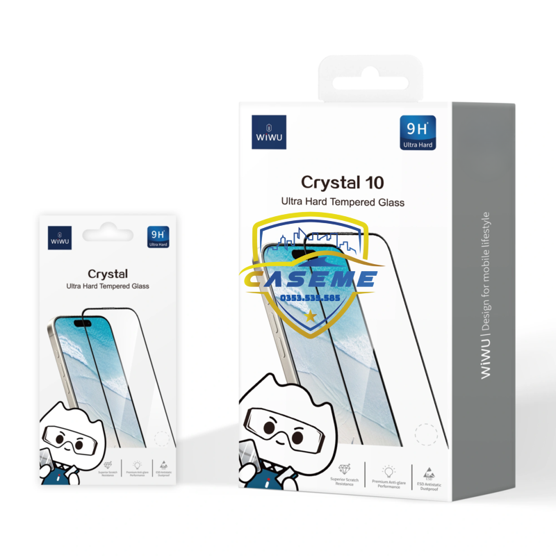 Kính Cường Lực Dành Cho iPhone 17, iPhone Air, iPhone 17 Pro, iPhone 17 Pro Max Wi WU GT-008 Trong Suốt, Chống Vân Tay - Hàng Chính Hãng