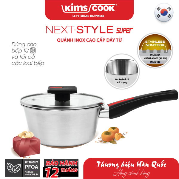 Quánh Next Style Super inox 3 lớp đáy từ Kims Cook