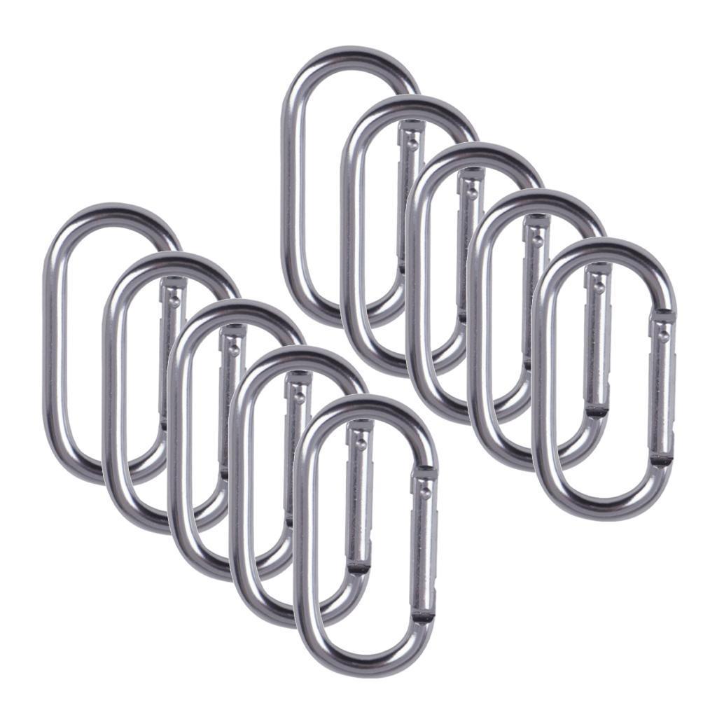 3x10x Locking Carabiner Clip Snap Hook Spring Karabiner Small Keychain Silver