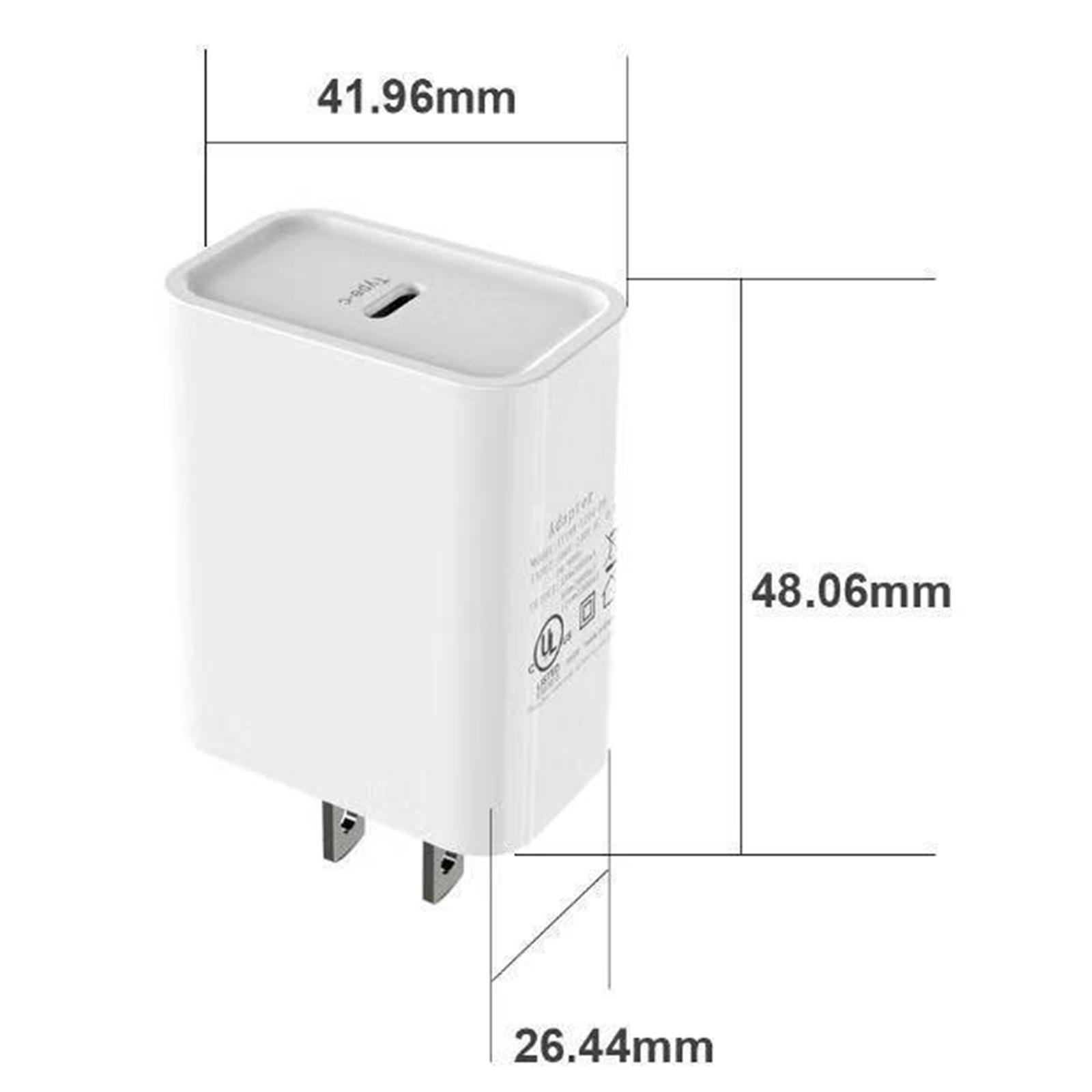 USB Type-C Single Port Charger Block Power Delivery Adapter Power Brick US Plug Safety