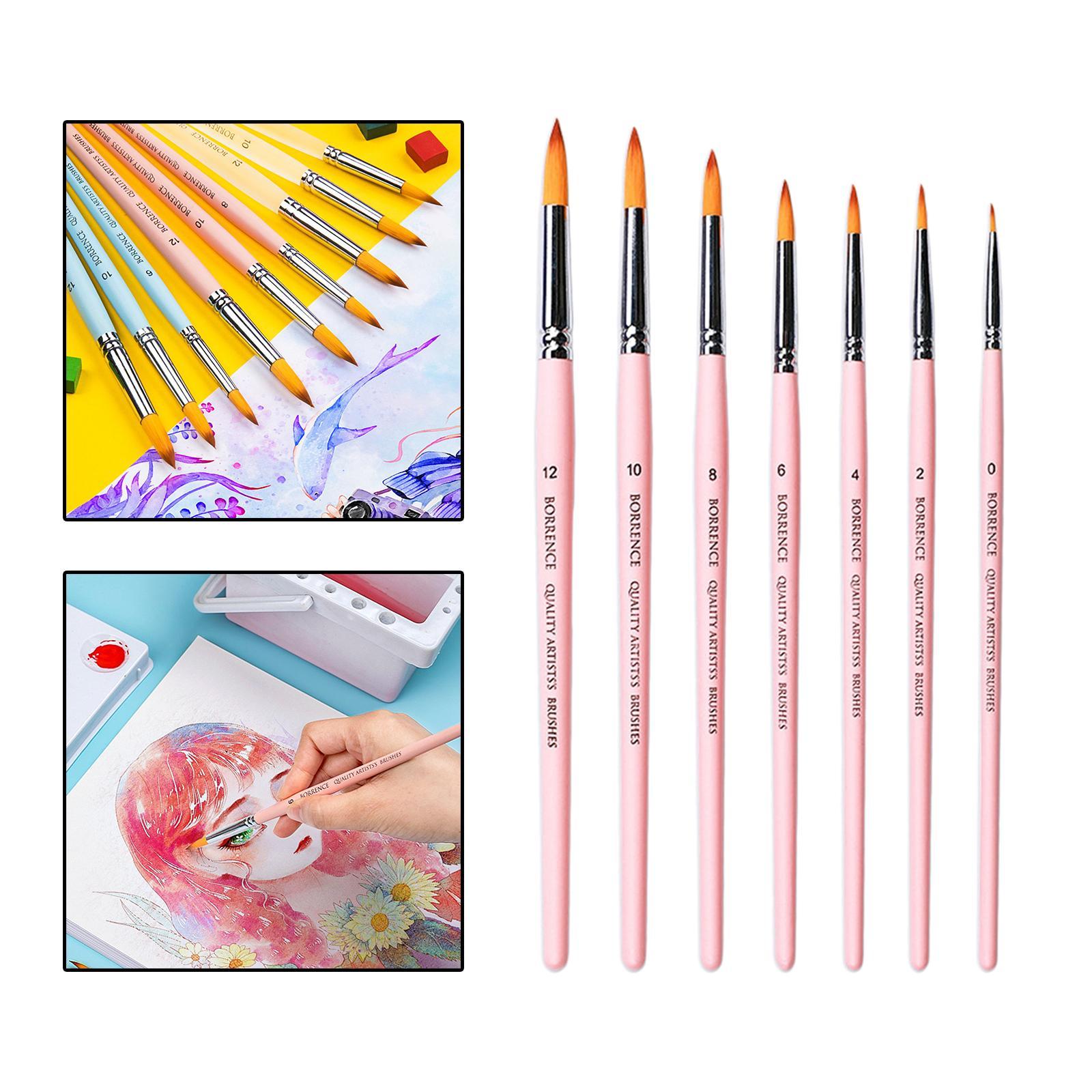 Nylon Hair Brushes Tools Arts Crafts Supplies Pink