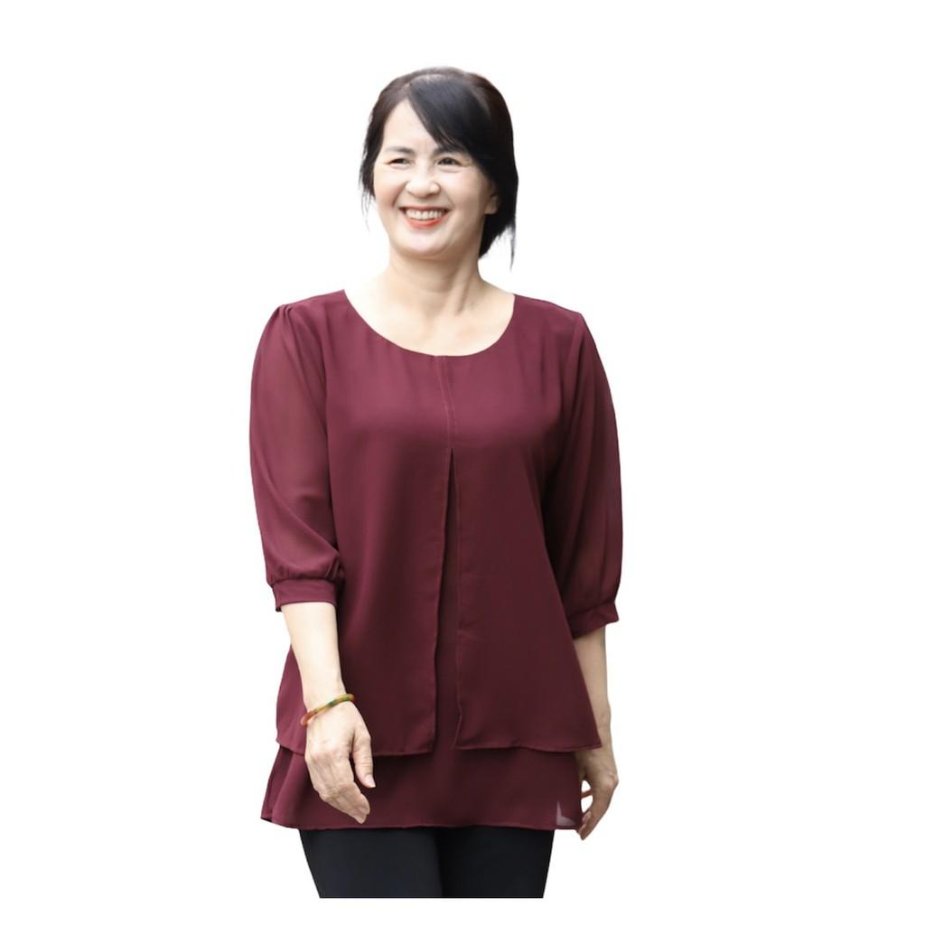 Áo thiết kế voan trung niên đơn giản L03-521