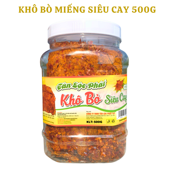 KHÔ BÒ MIẾNG SIÊU CAY TÂN LỘC PHÁT 1KG - COMBO 2 HŨ 500G